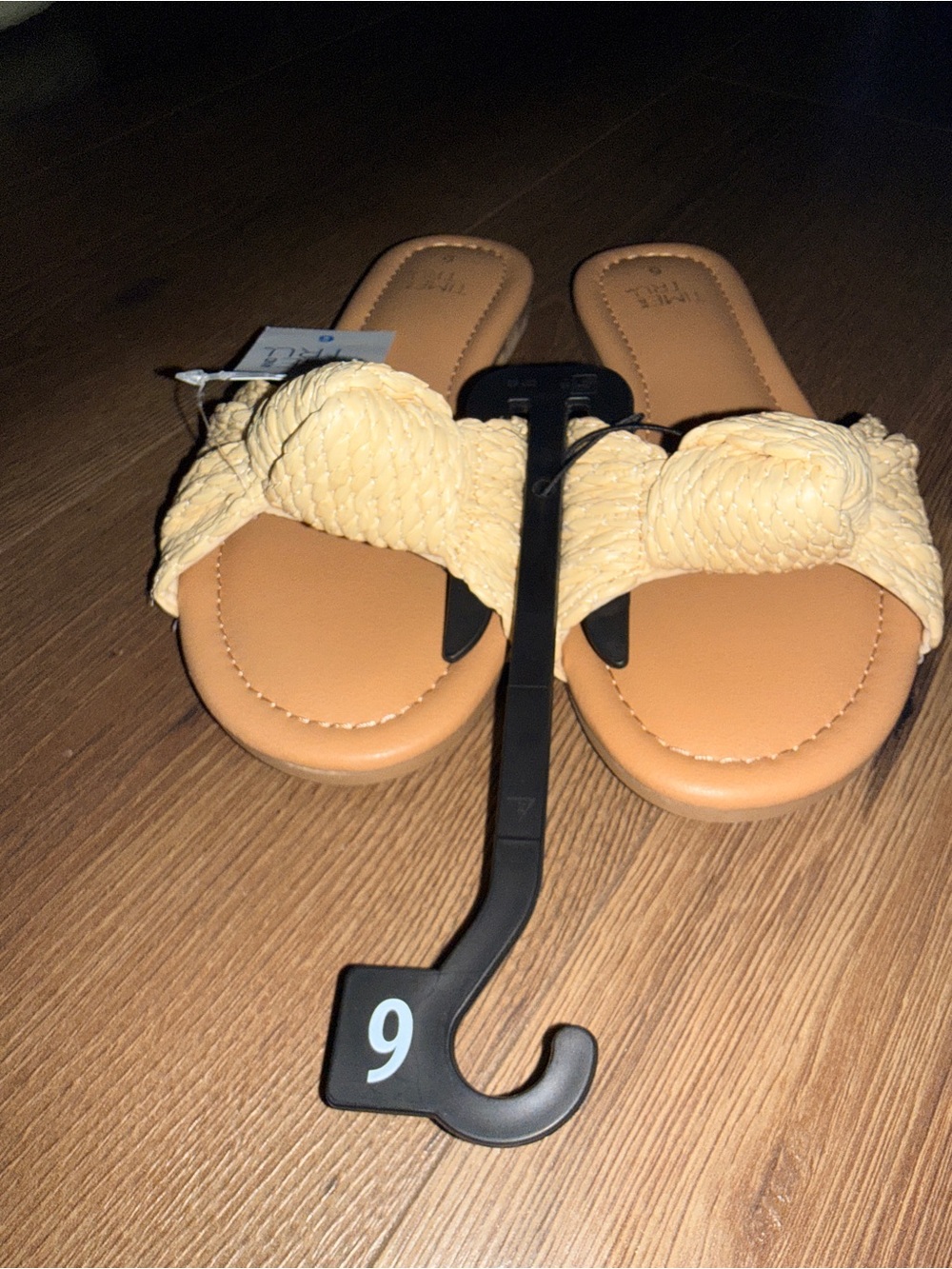 * NWT Sz 6 Time and Tru Women's Knot Slide Sandals *raffia* - Picture 4 of 12